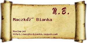 Maczkó Bianka névjegykártya